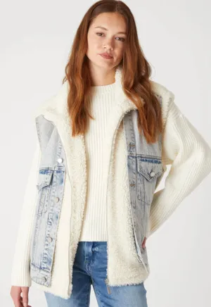 Blank NYC - Snowbank Sherpa Trucker Denim Vest