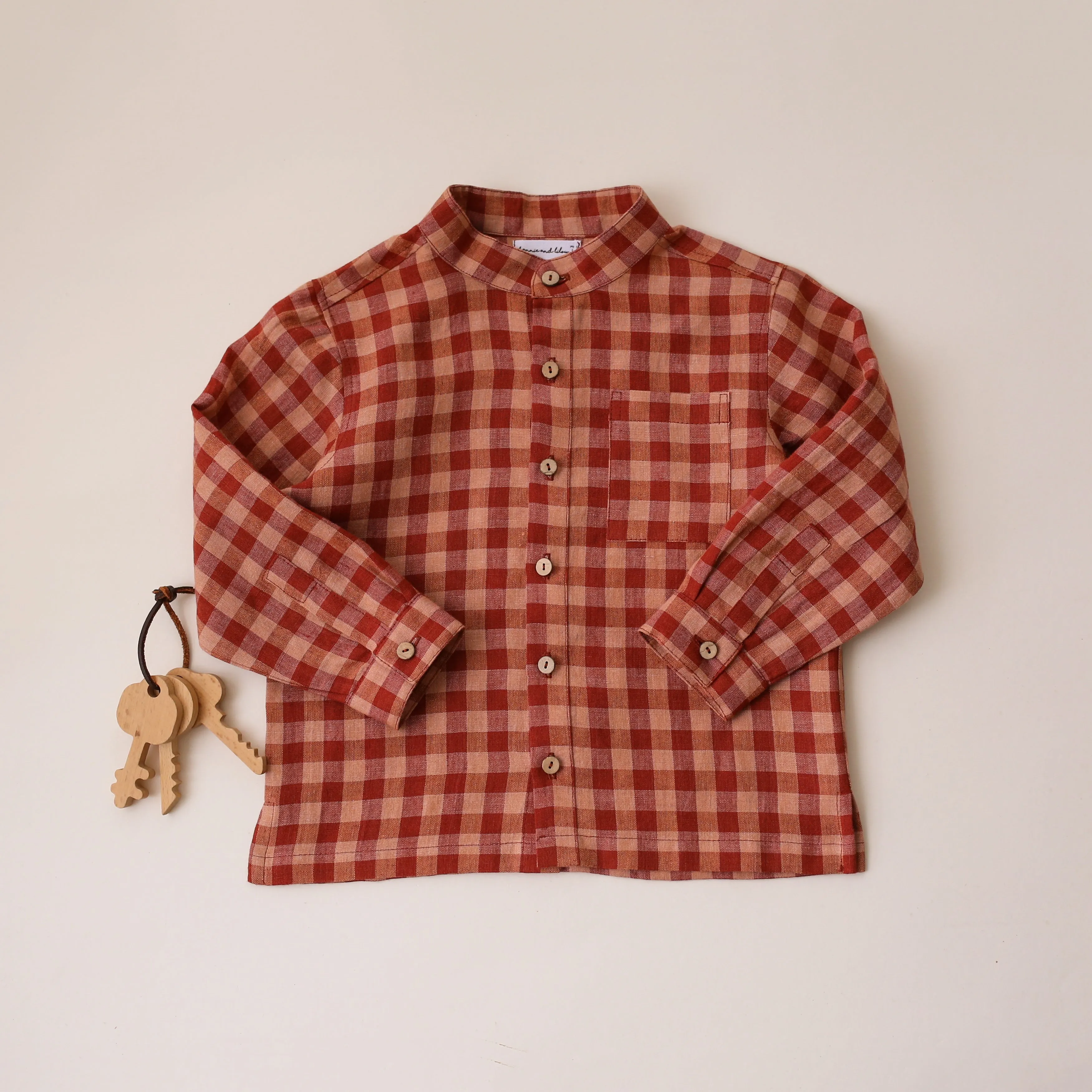 Butternut Check Linen Long Sleeve Shirt