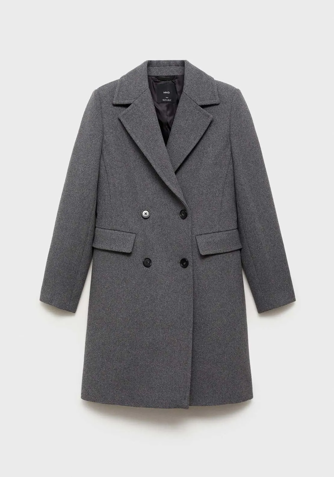 Double-breasted wool coat - Gray