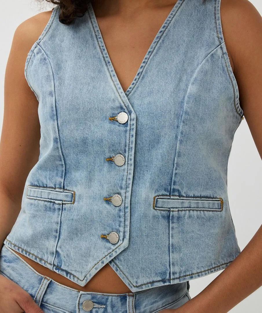 Esqualo Mid Blue Denim Gilet