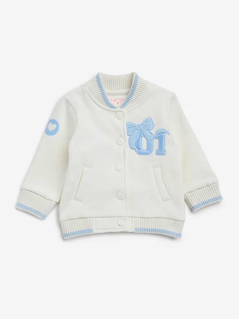 HOP Baby White Text Design Cotton-Blend Jacket