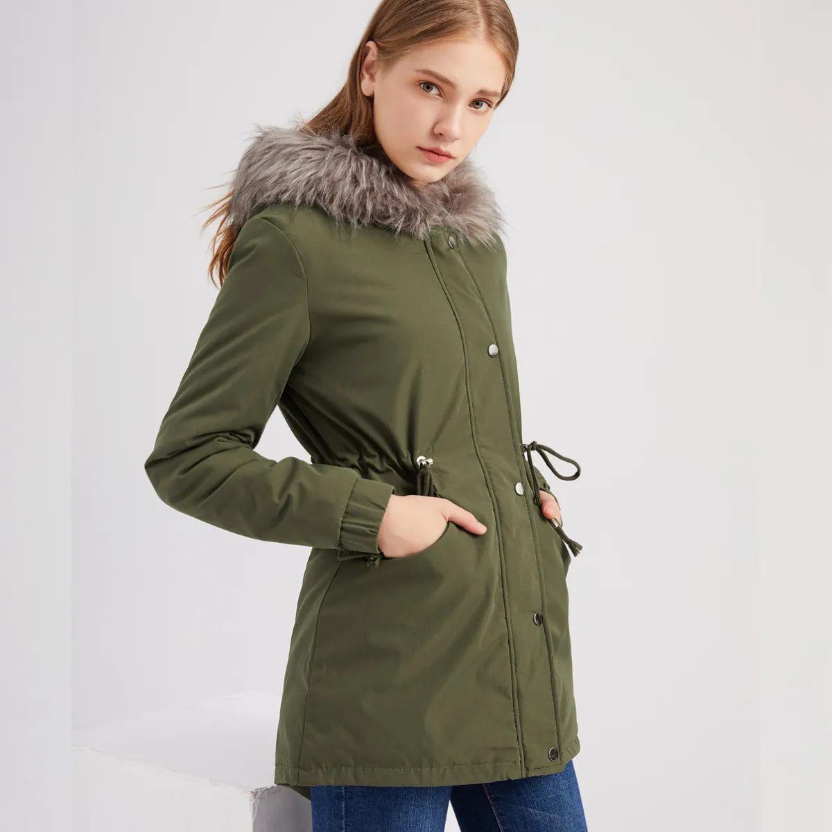 MARINA | Warm Velvet-Trimmed Parka
