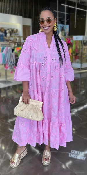 Pink Buttoned Dress