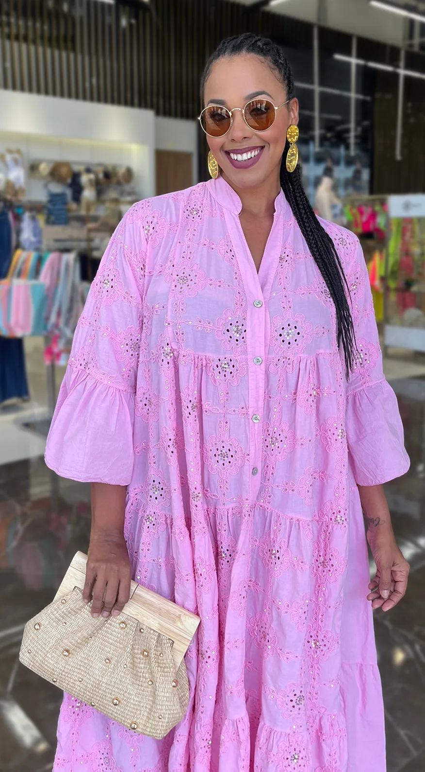 Pink Buttoned Dress