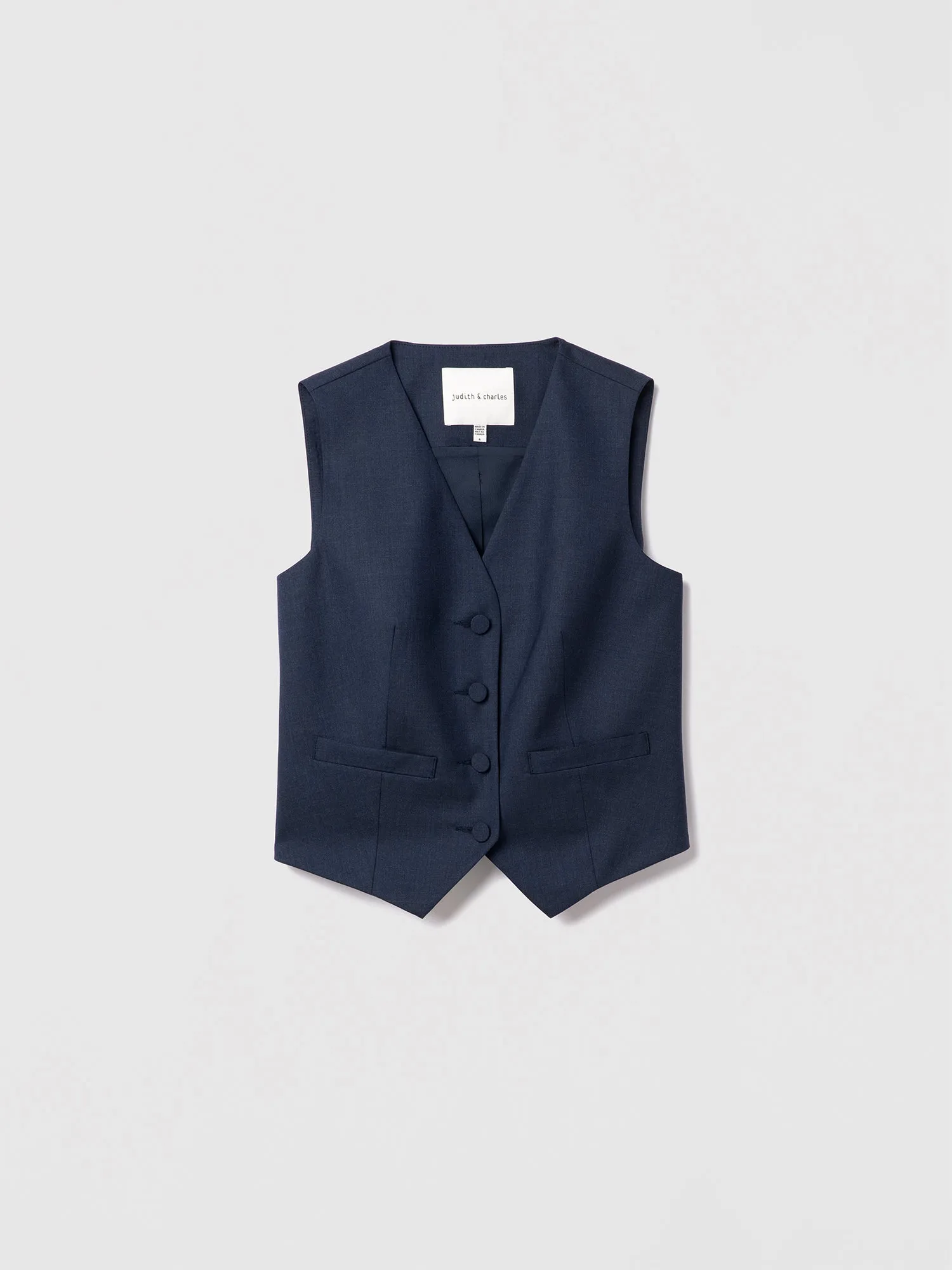 Sleeveless stretch wool vest