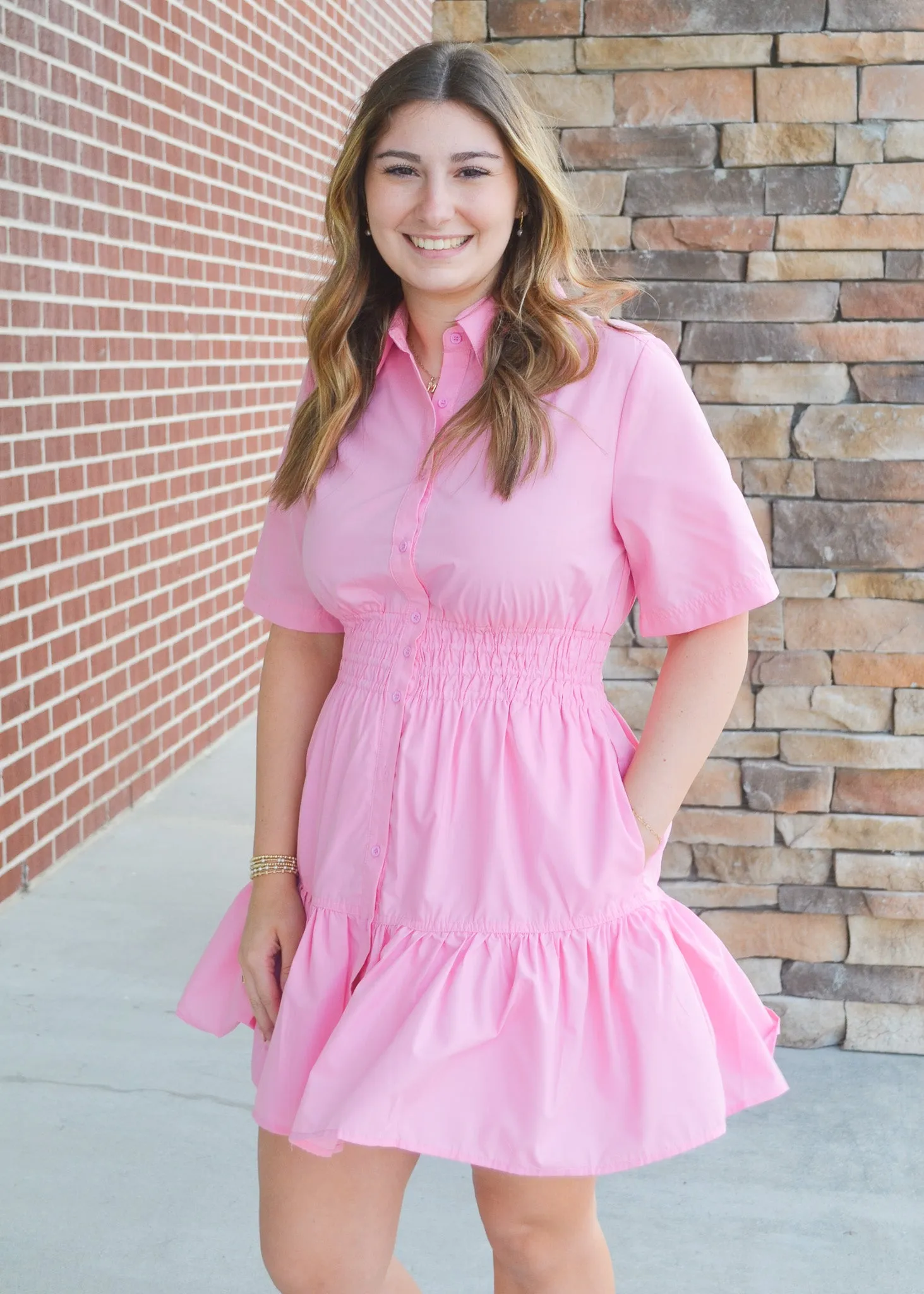 Sweetly Buttoned Shirt Dress