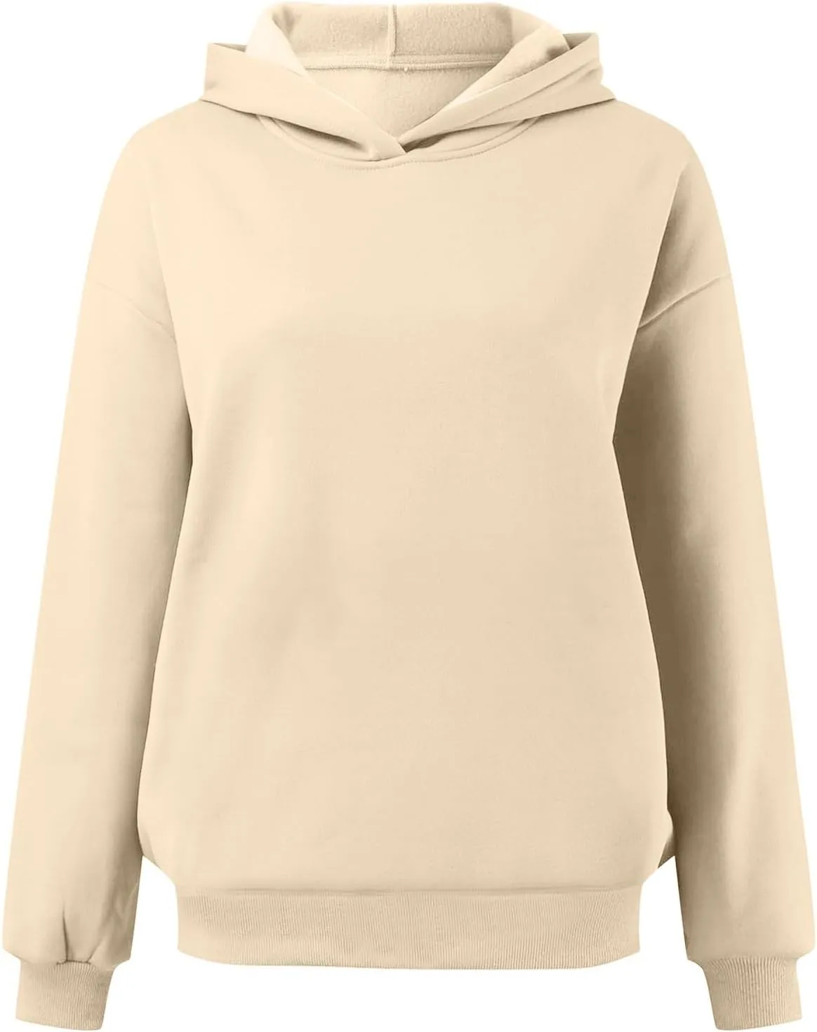 Women's Casual Hoodies Long Sleeve Oversized Sweatshirts Solid Color Fall Fashion Pullover Tops Outfit Winter Clothes